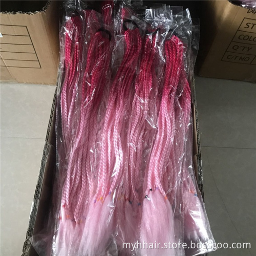 10 Pcs Synthetic Hair Ties Gradient Crochet Braid 24 inch Rainbow Hair-Ring Braid Ponytail for Women Braided Drawstring Ponytail